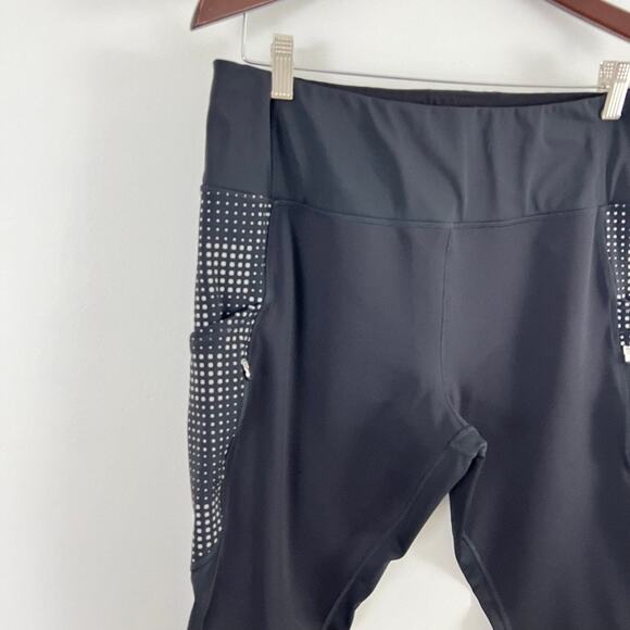 Athleta Black Radiant Grid High Traverse Leggings Pockets Women's Size XL - Picture 7 of 9